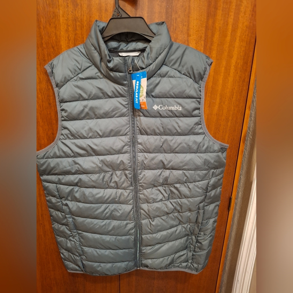 Columbia Mens Foster Falls Omni-Shield Puffer Vest Large Charcoal Grey